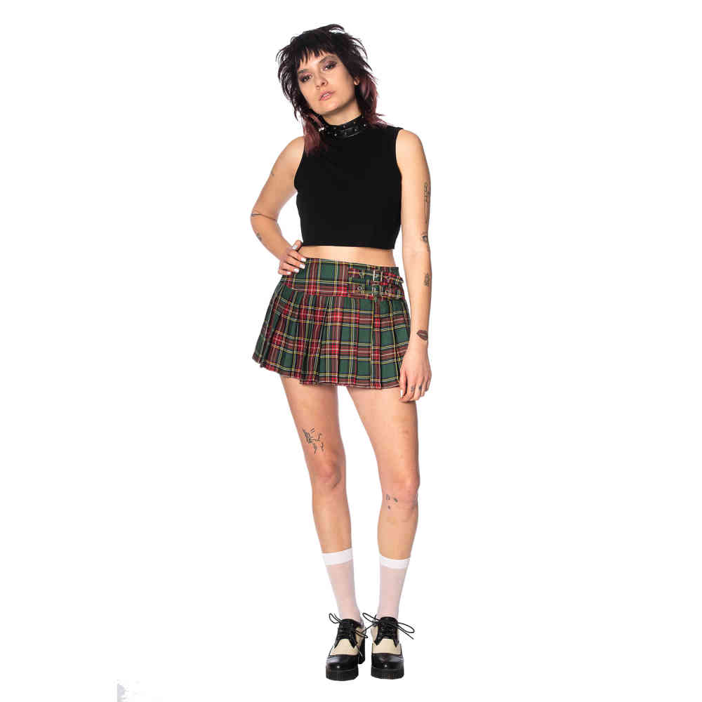 Banned - Tartan Courte Jupe - Vert